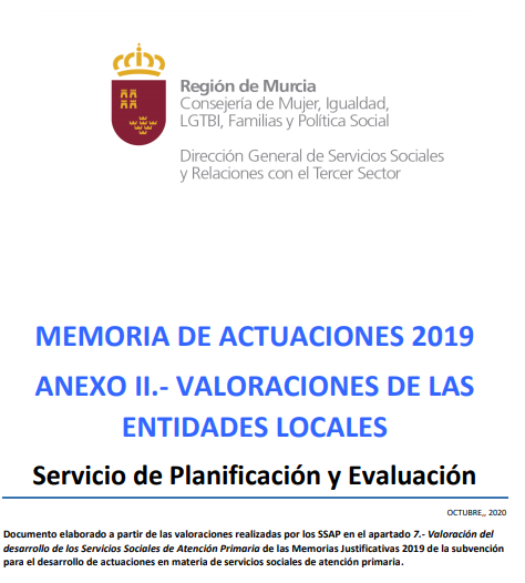 Memoria de actuaciones 2019. Anexo II Valoraciones de las Entidades Locales